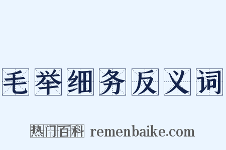 毛举细务反义词是什么意思的图片